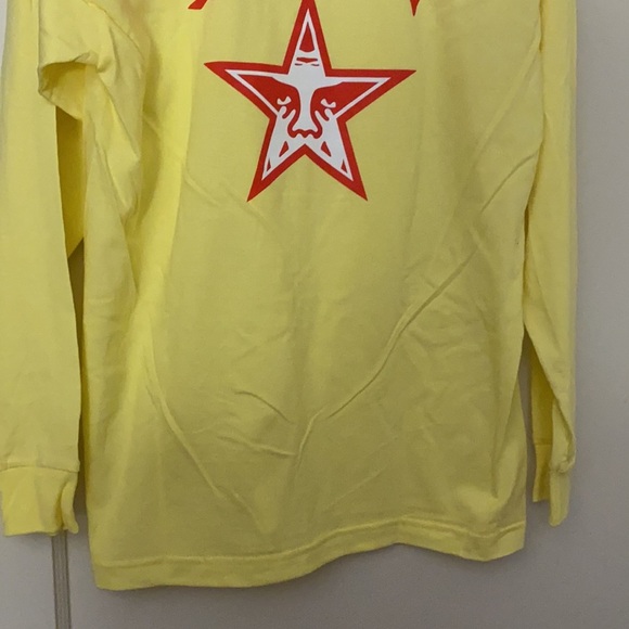 NWOT obey yellow long sleeve size: M - Picture 8 of 8
